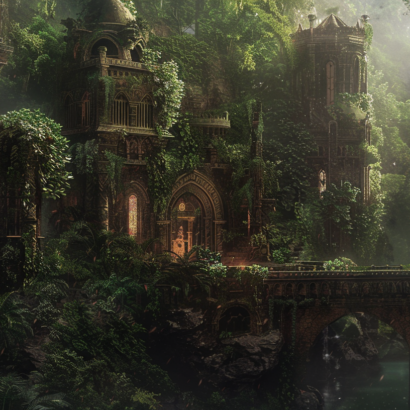 Midjourney Overgrown City